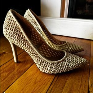 Sam Edelman Cream Textured Heels